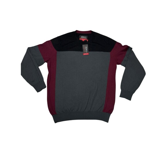 Kenneth Cole AWEAR-TECH Sweater Gray 3 Tone Pullover Size L Slim Fit Sportswear - Picture 2 of 8